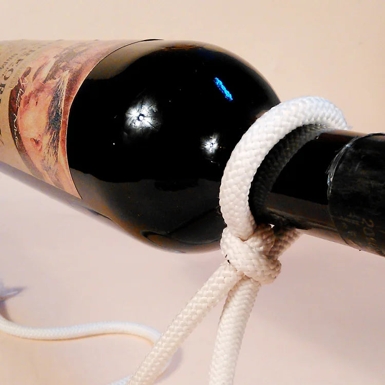 Rope red wine rack