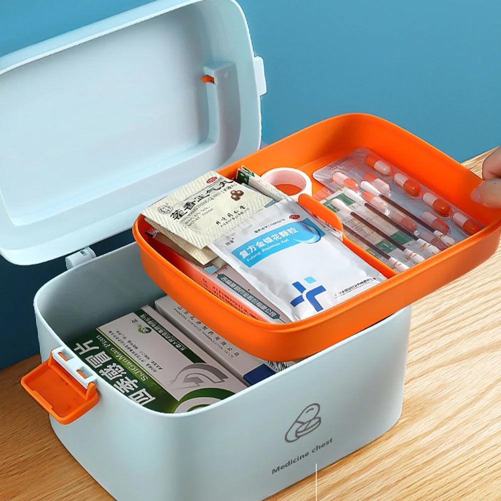 Large capacity home medicine box, travel pill box