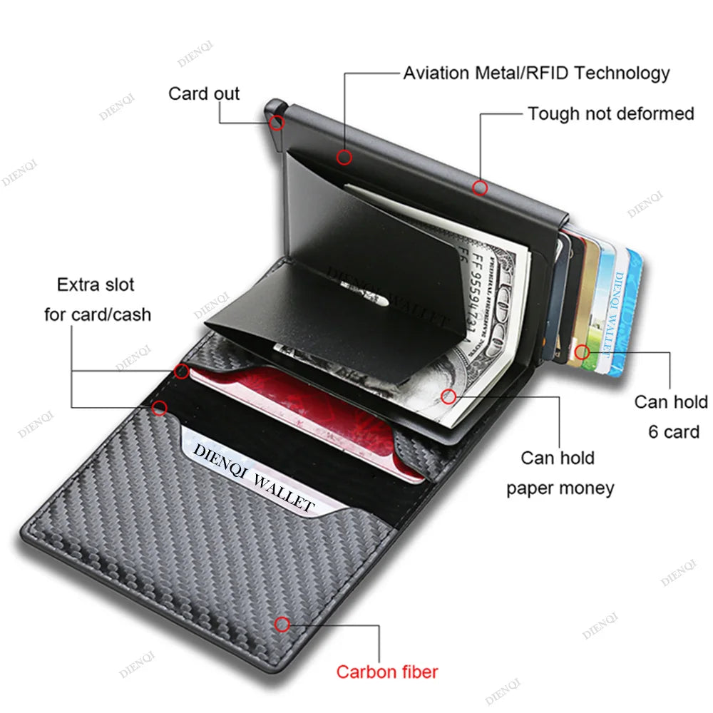 Carbon Fiber Slim Aluminum Wallet