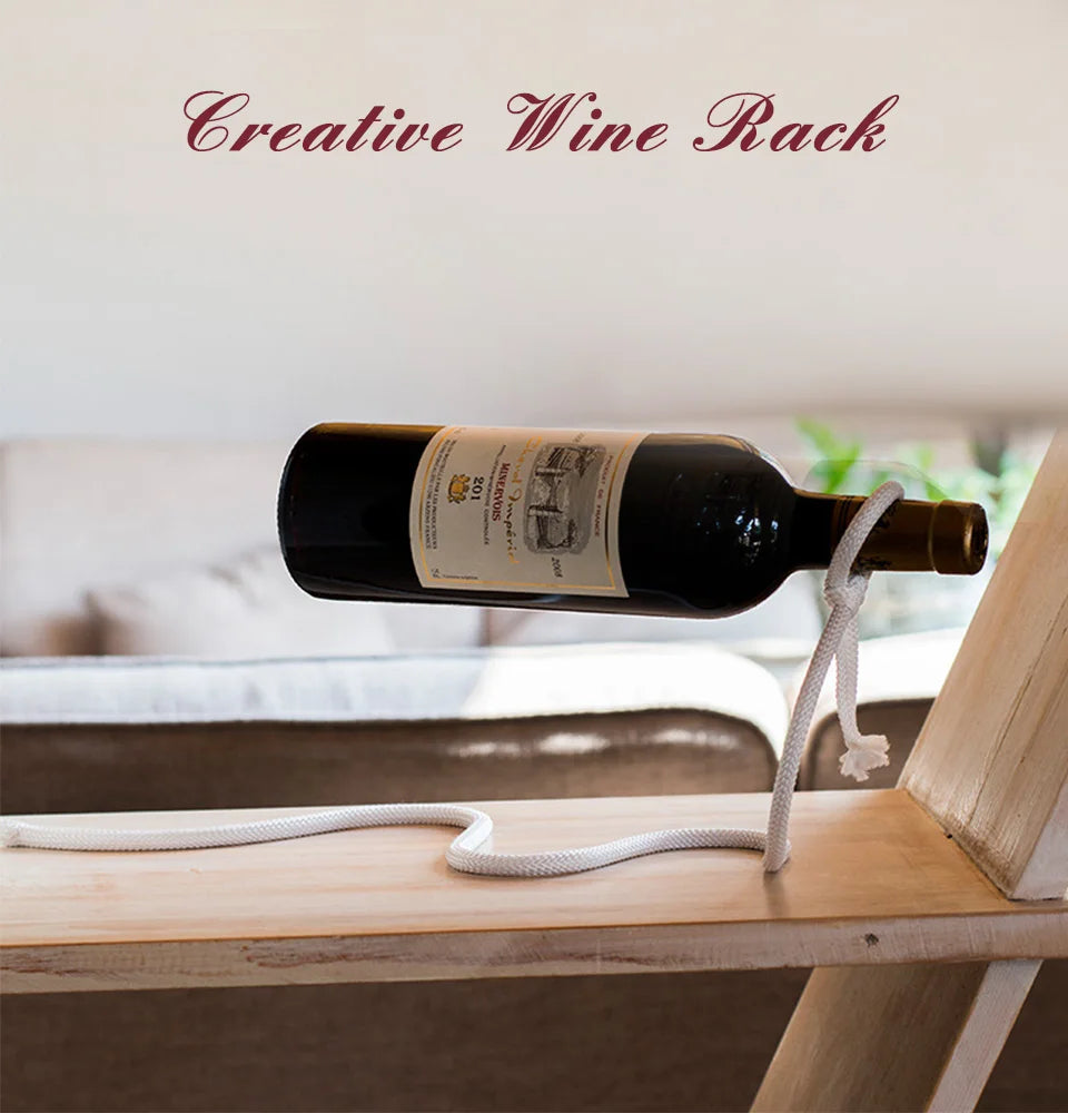 Rope red wine rack