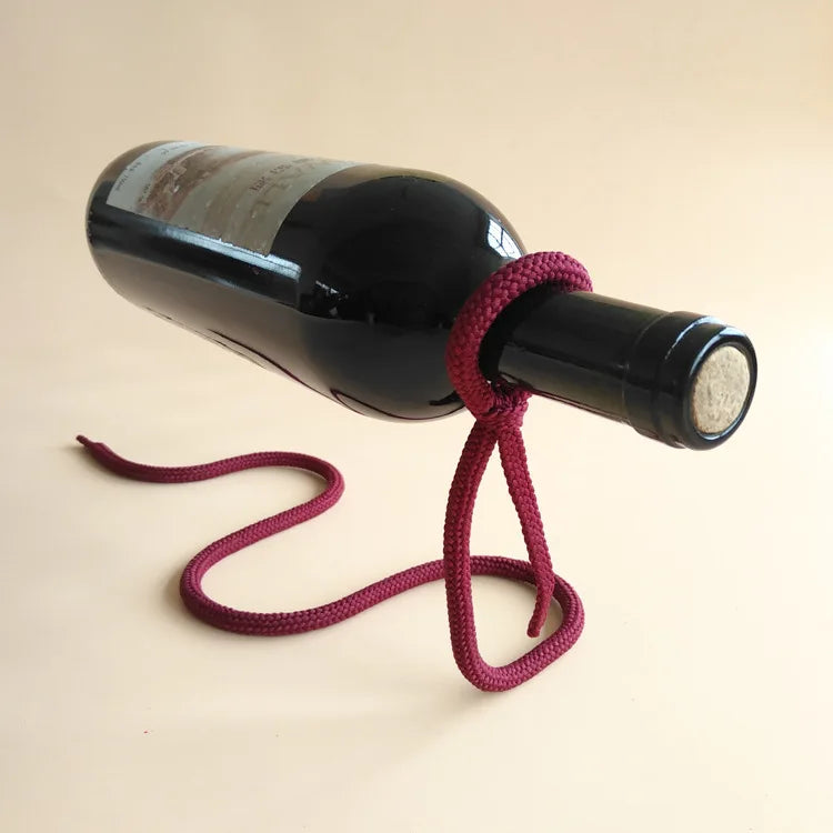 Rope red wine rack