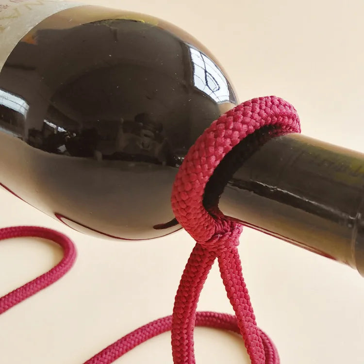 Rope red wine rack